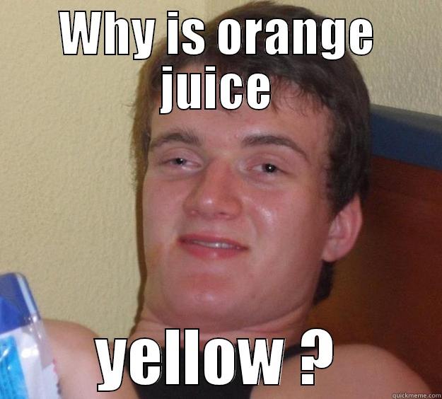 WHY IS ORANGE JUICE YELLOW ? 10 Guy