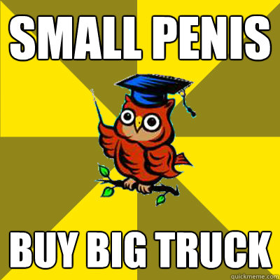 SMALL PENIS BUY BIG TRUCK  Observational Owl