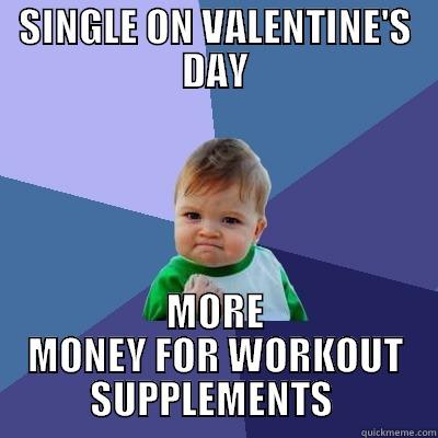 SINGLE ON VALENTINE'S DAY MORE MONEY FOR WORKOUT SUPPLEMENTS  Success Kid