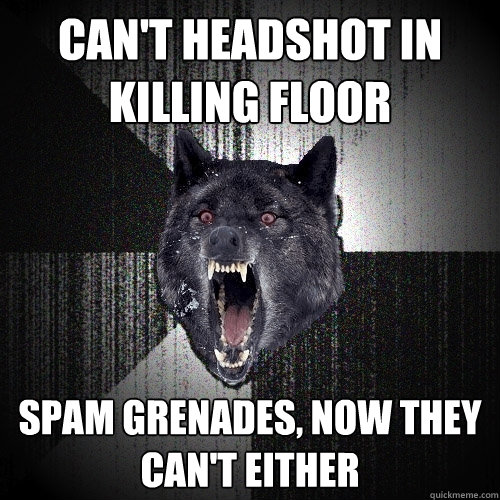 can't headshot in killing floor spam grenades, now they can't either  Insanity Wolf