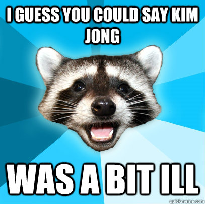 I GUESS YOU COULD SAY KIM JONG WAS A BIT ILL  Lame Pun Coon