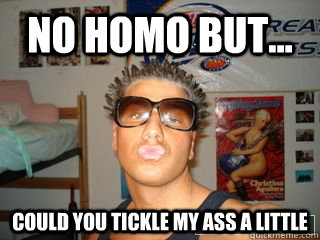 No Homo but... could you tickle my ass a little  