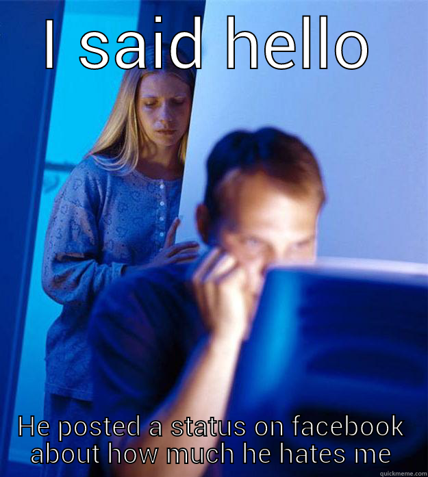 This is my relationship with Ricci - I SAID HELLO HE POSTED A STATUS ON FACEBOOK ABOUT HOW MUCH HE HATES ME Redditors Wife