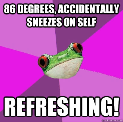86 DEGREES, ACCIDENTALLY SNEEZES ON SELF REFRESHING! - 86 DEGREES, ACCIDENTALLY SNEEZES ON SELF REFRESHING!  Misc
