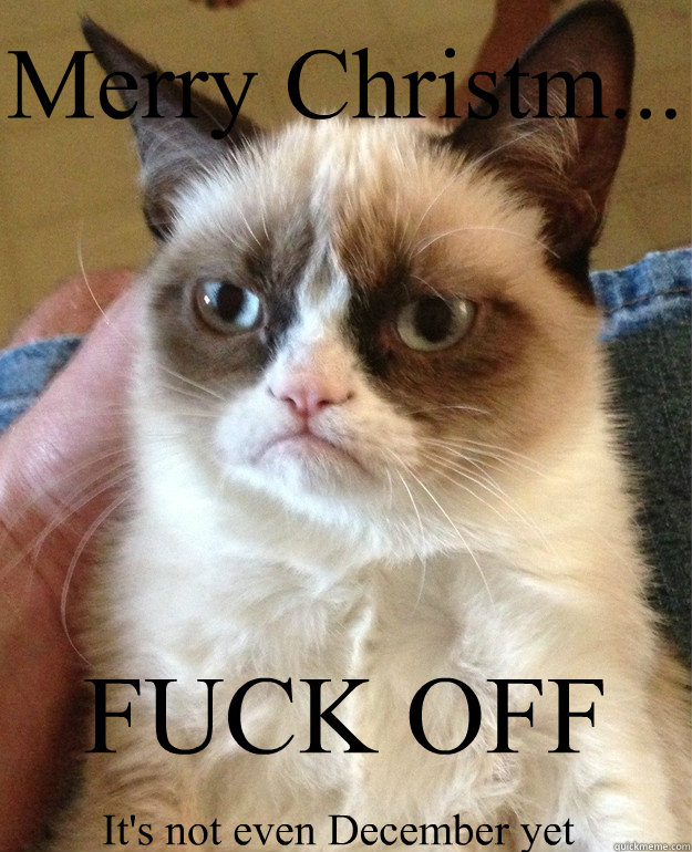 Merry Christm... FUCK OFF It's not even December yet - Merry Christm... FUCK OFF It's not even December yet  Grumpy Cat