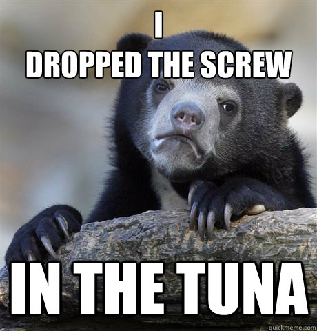 I
DROPPED THE SCREW IN THE TUNA  Confession Bear
