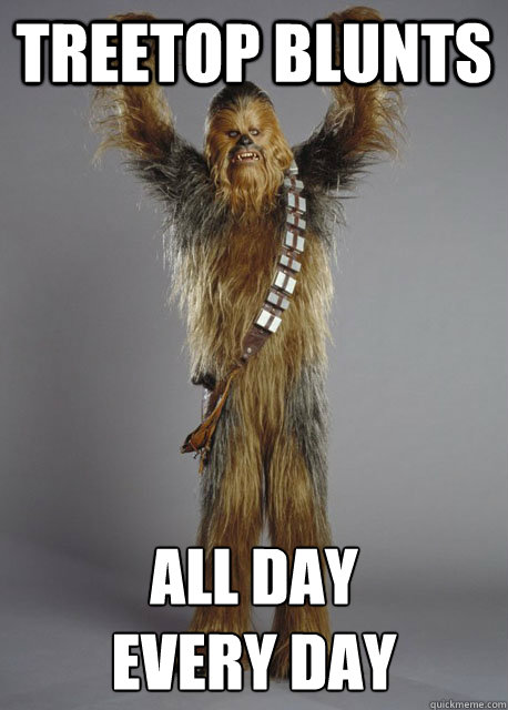 TReetop Blunts ALl day 
every day  Tokin Wookie