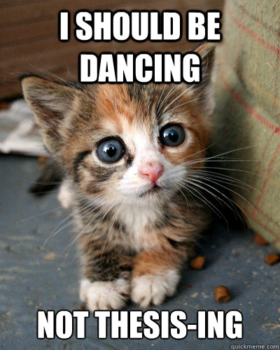 I should be dancing Not Thesis-ing - I should be dancing Not Thesis-ing  Thesis Kitten