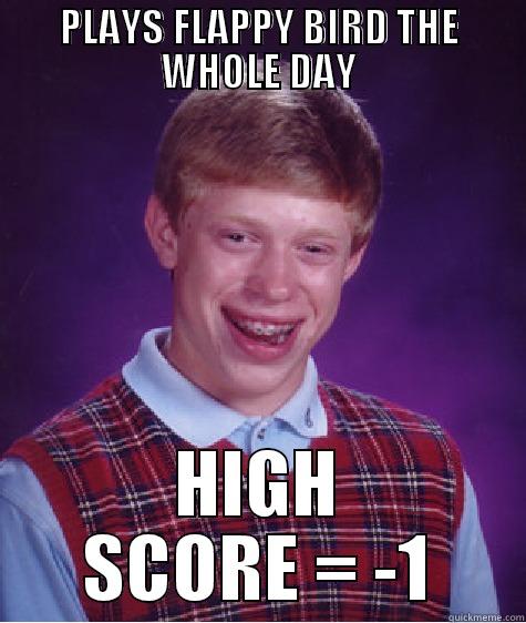 PLAYS FLAPPY BIRD THE WHOLE DAY HIGH SCORE = -1 Bad Luck Brian
