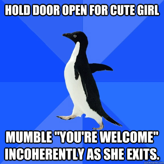 Hold door open for cute girl Mumble 