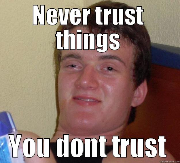 NEVER TRUST THINGS YOU DONT TRUST 10 Guy