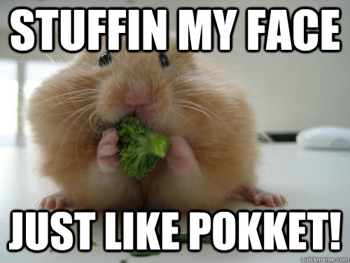 STUFFIN MY FACE JUST LIKE POKKET!  