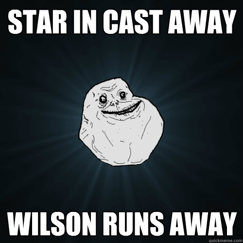 Star in cast away Wilson runs away  Forever Alone