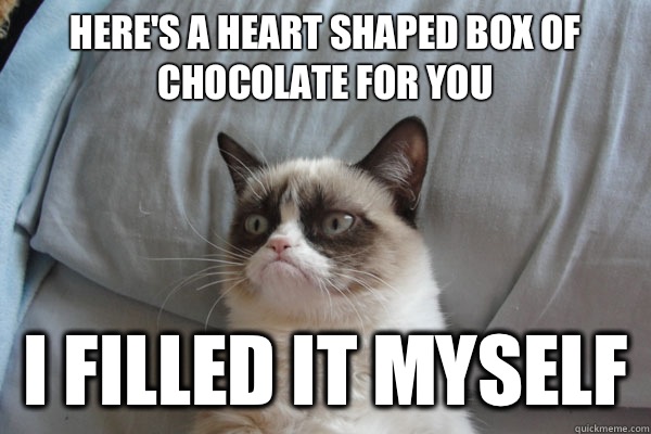 Here's a heart shaped box of chocolate for you I filled it myself   