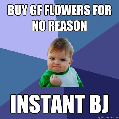 Buy GF flowers for no reason Instant BJ - Buy GF flowers for no reason Instant BJ  Success Kid