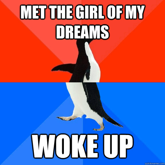 Met the girl of my dreams woke up  Socially Awesome Awkward Penguin