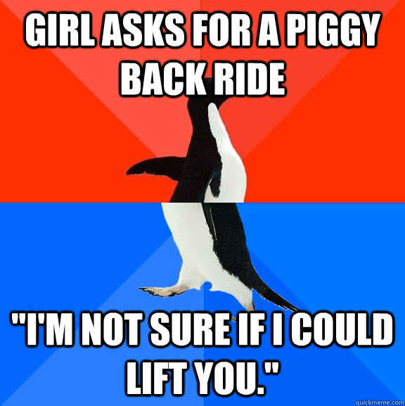 girl asks for a piggy back ride 