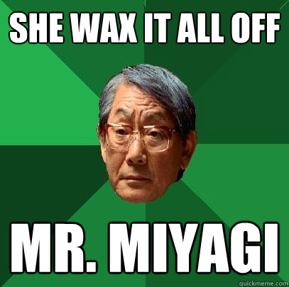 She wax it all off Mr. Miyagi - She wax it all off Mr. Miyagi  High Expectations Asian Father