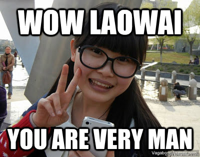 WOW LAOWAI YOU ARE VERY MAN  Chinese girl Rainy