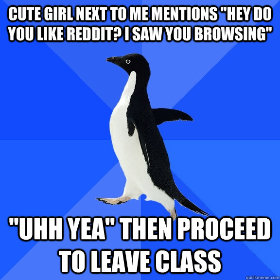 Cute girl next to me mentions 