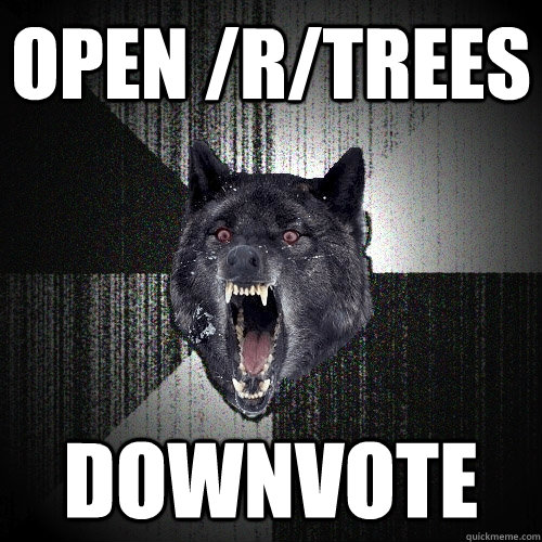 Open /R/Trees Downvote  Insanity Wolf