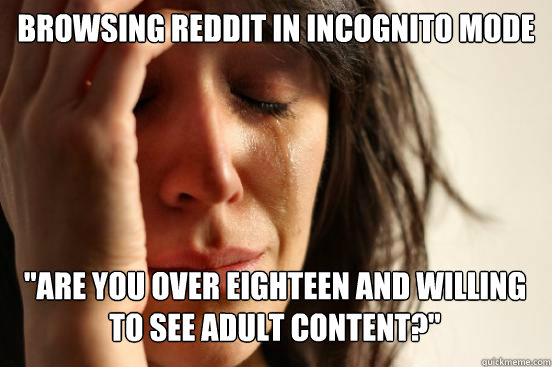 Browsing Reddit in incognito mode 