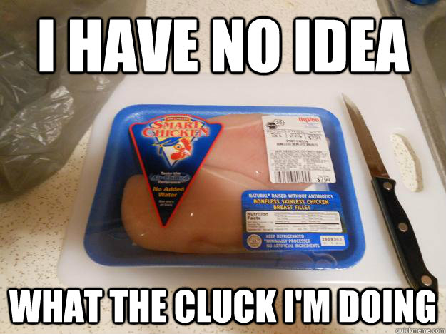 i have no idea what the cluck i'm doing - i have no idea what the cluck i'm doing  Misc
