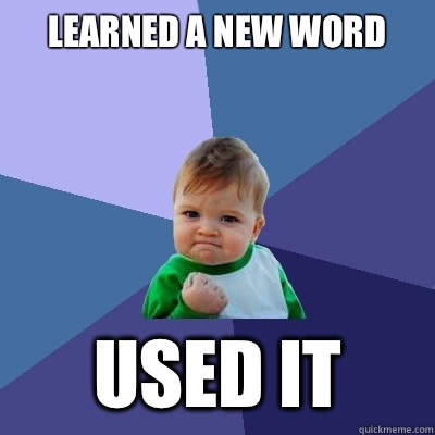 Learned a new word Used it  Success Kid