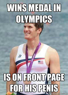 Wins medal in olympics Is on front page for his penis  