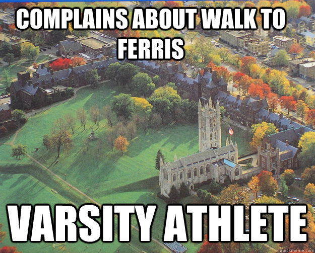 complains about walk to Ferris varsity athlete - complains about walk to Ferris varsity athlete  TrinColl