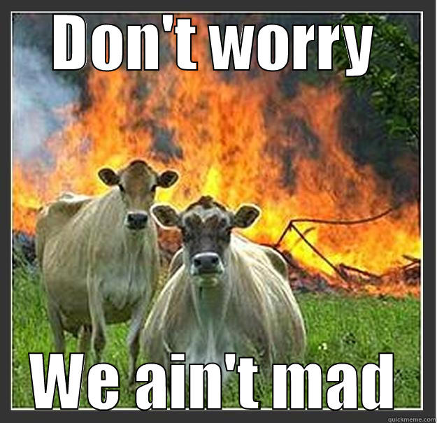 We ain't mad - DON'T WORRY WE AIN'T MAD Evil cows