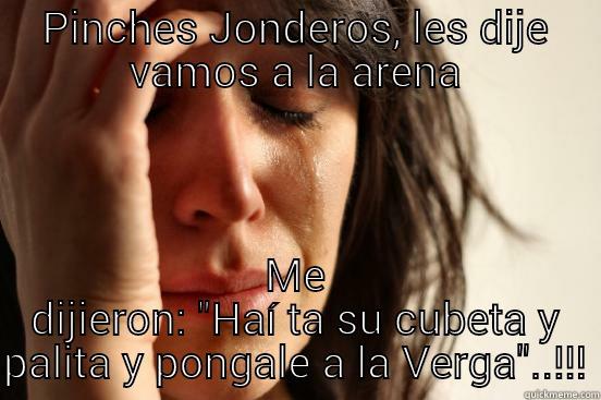 Cherokona Xarras....!!!# - PINCHES JONDEROS, LES DIJE VAMOS A LA ARENA ME DIJIERON: 