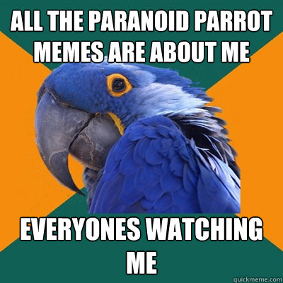 All the paranoid parrot memes are about me everyones watching me  Paranoid Parrot