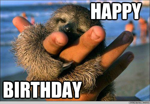 Happy  Birthday  cute baby sloth