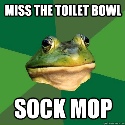 miss the toilet bowl sock mop  Foul Bachelor Frog
