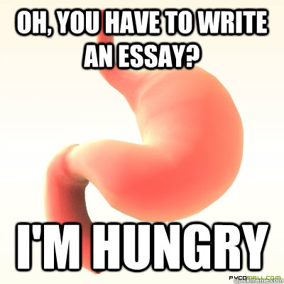 Oh, you have to write an essay? I'M HUNGRY  Scumbag Stomach