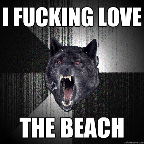 I fucking love the beach  Insanity Wolf