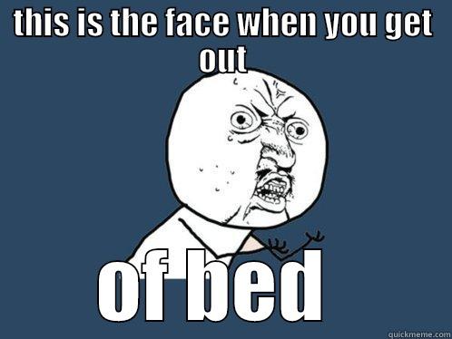 THIS IS THE FACE WHEN YOU GET OUT OF BED  Y U No