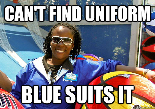 Can't find uniform Blue suits it  Cedar Point employee