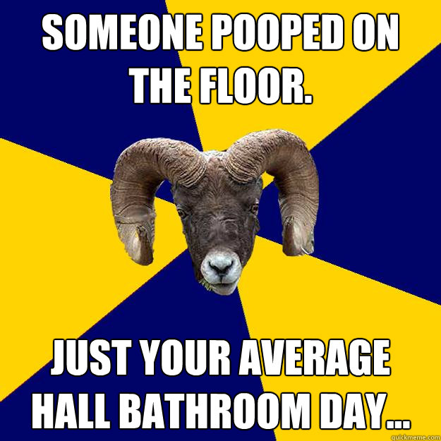 Someone pooped on the floor. Just your average hall bathroom day... - Someone pooped on the floor. Just your average hall bathroom day...  Suffolk Kid Ram