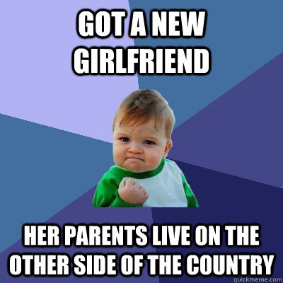 Got a new girlfriend Her parents live on the other side of the country  Success Kid