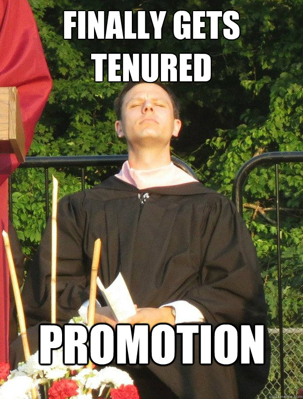 Finally Gets Tenured Promotion  