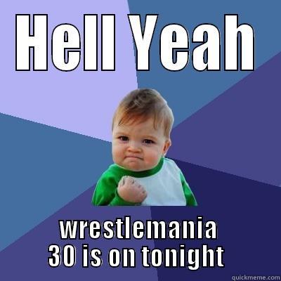 HELL YEAH WRESTLEMANIA 30 IS ON TONIGHT  Success Kid