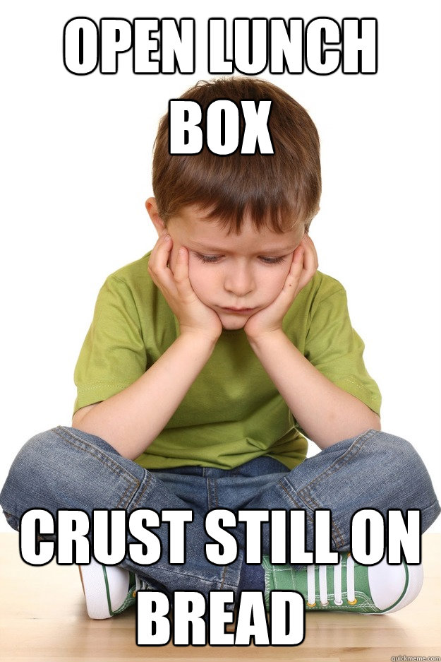 Open Lunch box crust still on bread - Open Lunch box crust still on bread  Misc