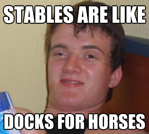 Stables are like docks for horses  10 Guy