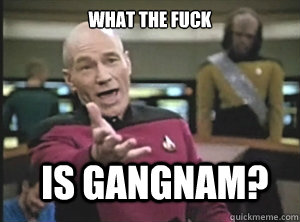 what the fuck is gangnam?  Annoyed Picard