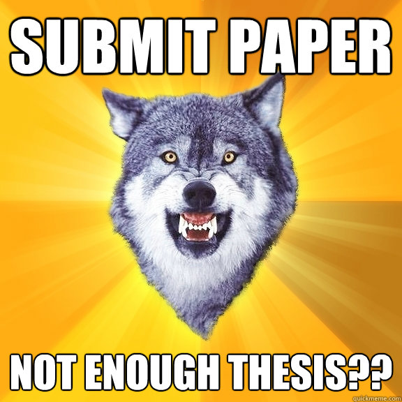 Submit paper NOT ENOUGH THESIS??  Courage Wolf