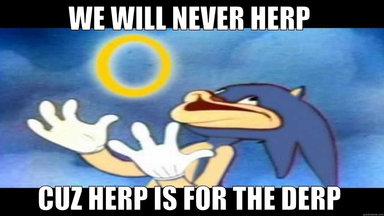 herp will derp - WE WILL NEVER HERP CUZ HERP IS FOR THE DERP Misc