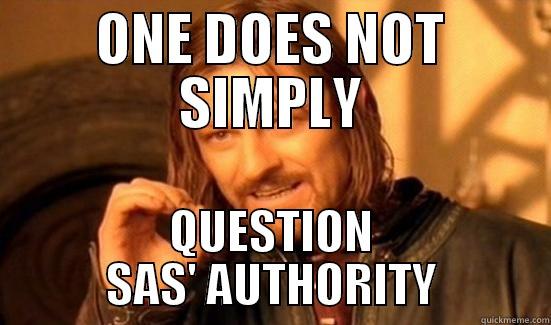 ONE DOES NOT SIMPLY QUESTION SAS' AUTHORITY Boromir