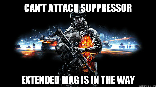Can't attach suppressor Extended Mag is in the way - Can't attach suppressor Extended Mag is in the way  Misc
